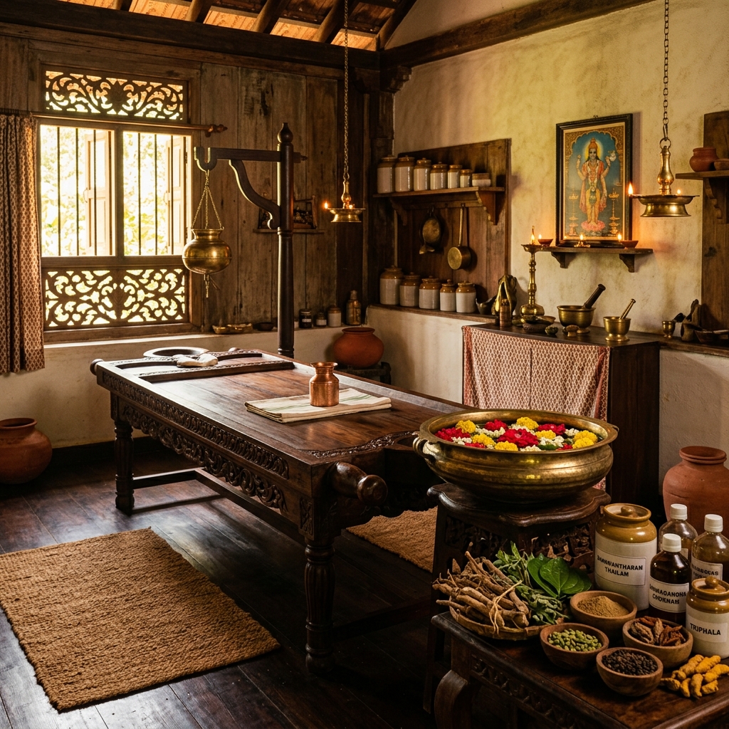 Authentic Traditional Kerala Ayurveda Room